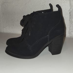 Suede lace up booties